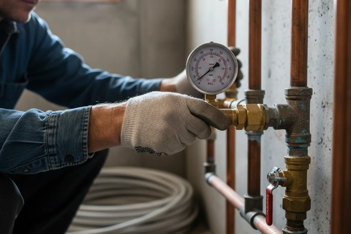Pressure testing a repaired line during Water Line Repair in Weedsport